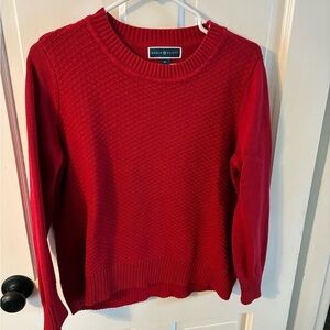 Karen Scott Women's Vibrant Red Crew Neck Sweater